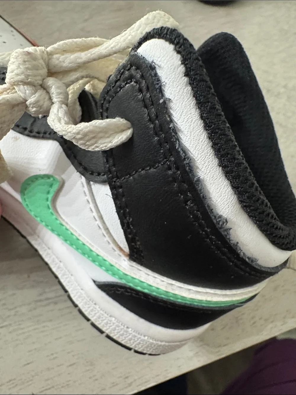 Nike Jordan Kids' Black, White & Mint High-Top Sneakers